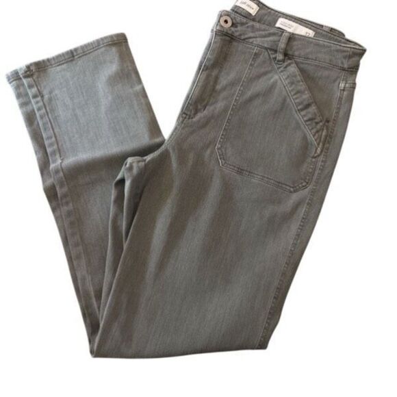 J. Jill light English moss high rise straight pants un cuffed size 12 - Picture 4 of 10